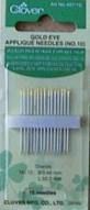 Gold Eye Applique Needles No. 10