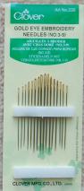 Gold Eye Embroidery Needles No. 3 - 9